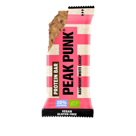 Peak Punk Bio High Protein Bar Chocolate Branco e Framboesa 55g
Vegan
Sem gluten