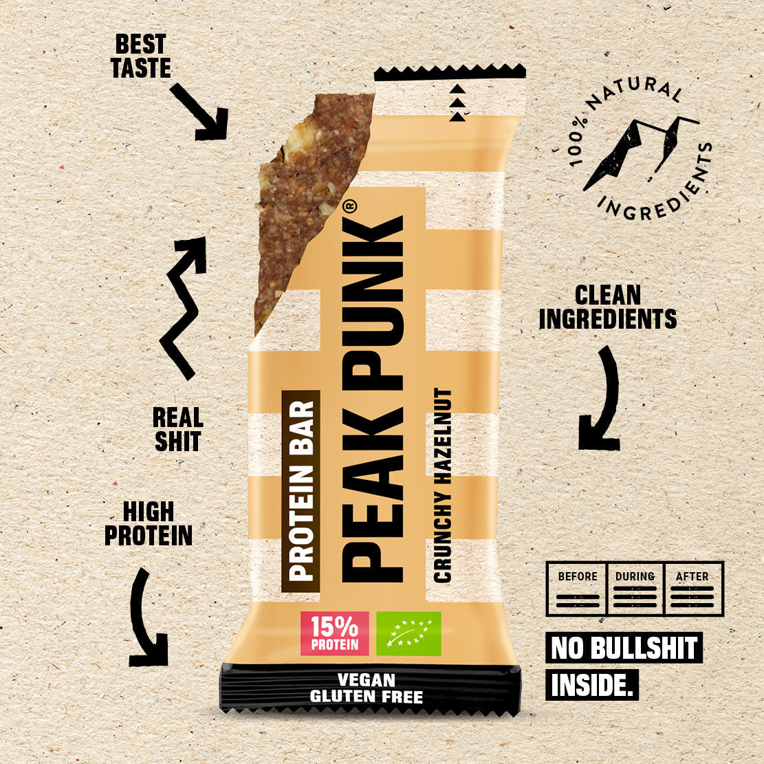 Peak Punk Bio Protein Bar - Crunchy Hazelnut