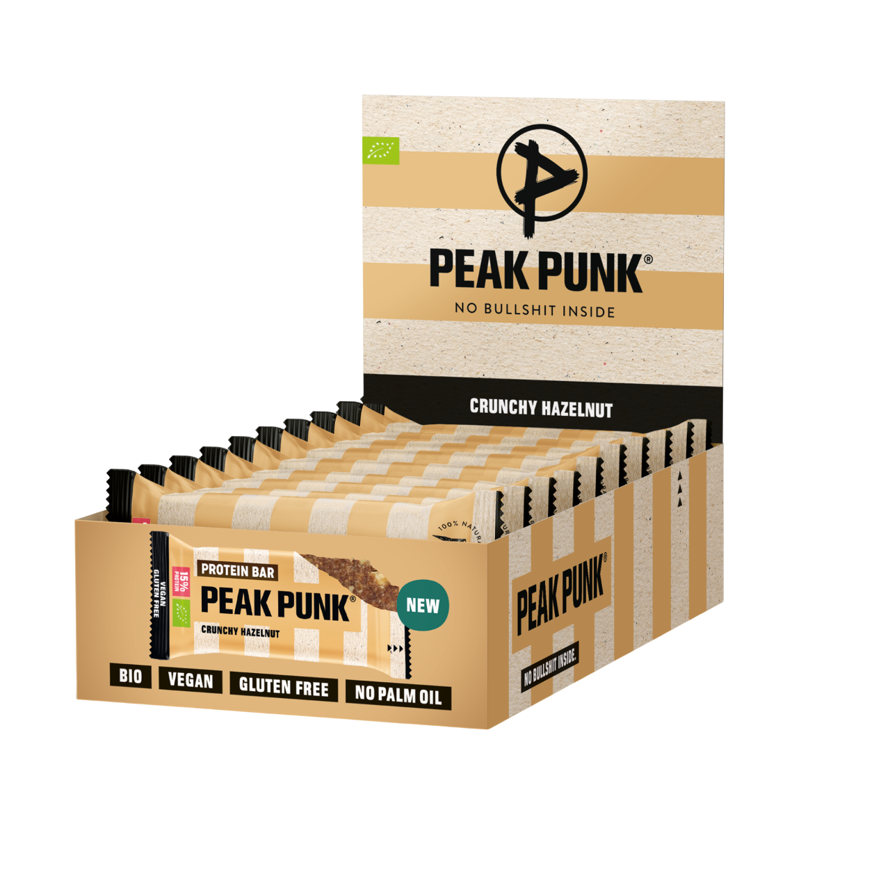 Peak Punk Bio Protein Bar - Crunchy Hazelnut 12x55g