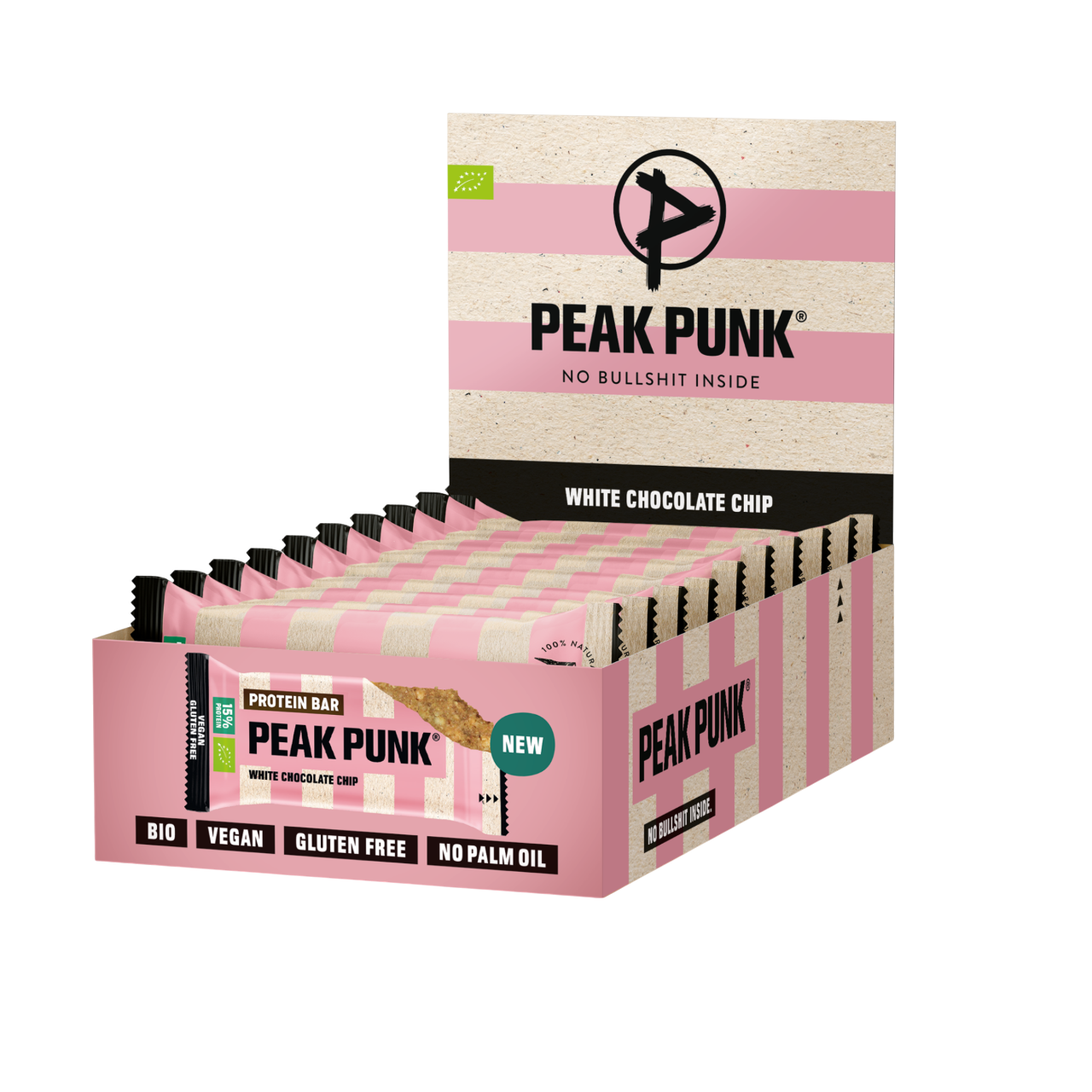 Peak Punk Bio Protein Bar White Chocolate Chip 12x55g