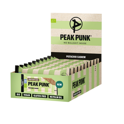 Peak Punk Bio Protein Bar de Pistácio e Caju 12x55g