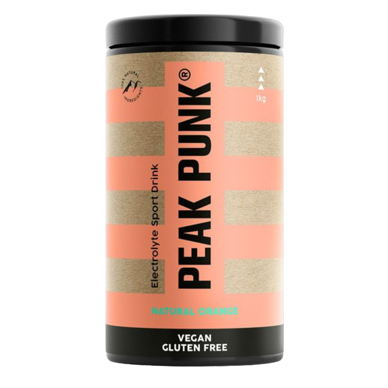 Peak Punk Pó Eletrólito de Laranja Orange 1kg Electrolyte Sport Drink Vegan Sem Glúten Gluten Free orgânico   26% de ingredientes orgânicos 100% Natural sódio, cálcio, magnésio, potássio, cloreto sem lactose Sem óleo de palma