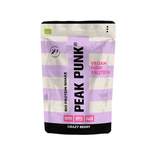 Peak Punk Pó Proteico Bio Crazy Berry 250g Vegan Sem Glúten Gluten Free orgânico  40%Protein High Protein Frutos Silvestres Batido Proteico
