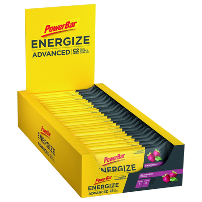 Powerbar Energize Advanced Framboesa Raspberry 15x55g C2MAX carboidratos glicose e frutose magnésio sódio Cologne List