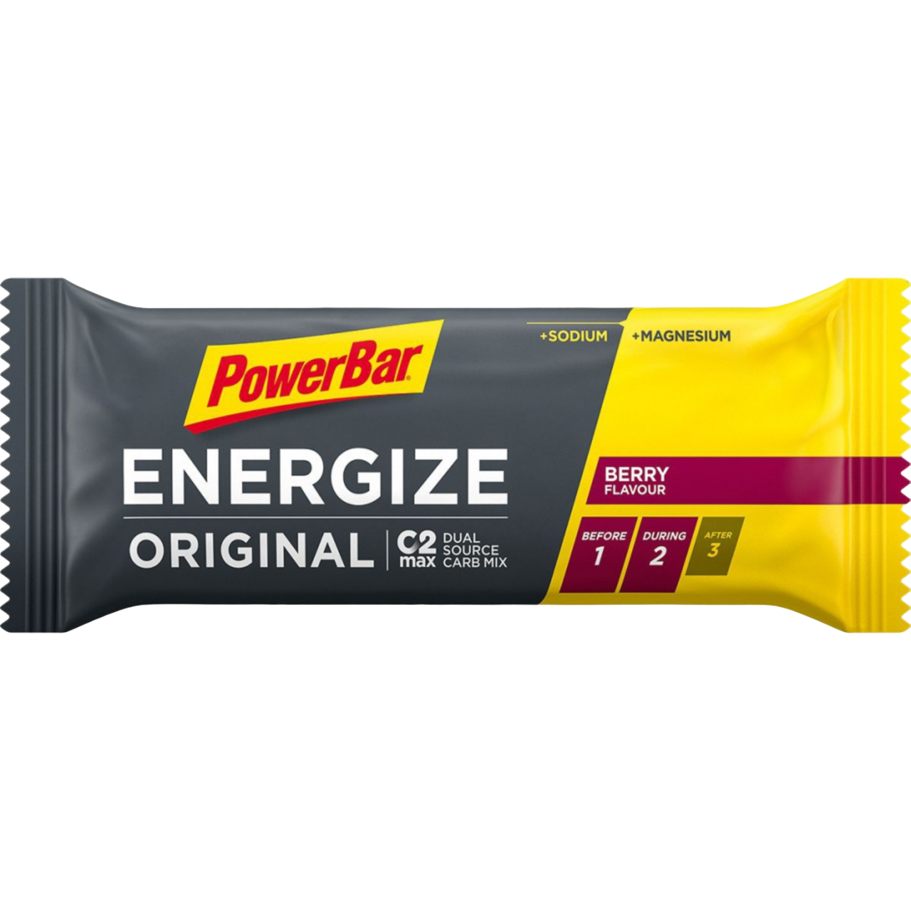 Powerbar Energize Original Frutos Silvestres Berry Flavour 55g C2MAX Dual Source Carb Mix Sódio Magnésio Sem Corantes e Conservantes Cologne List 