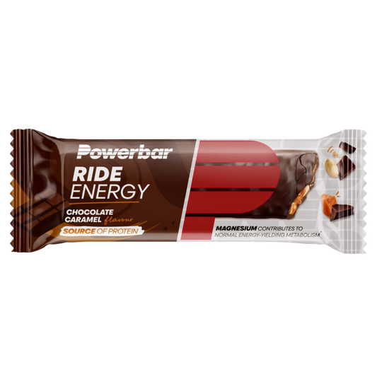 Powerbar Ride Energy Chocolate Caramelo Chocolate Caramel 55g hidratos de carbono proteína de alta qualidade magnésio Sem corantes ou conservantes artificiais Vegan Cologne List