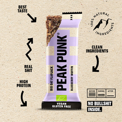 Peak Punk Bio Oat Flapjack Muffin de Mirtilo
