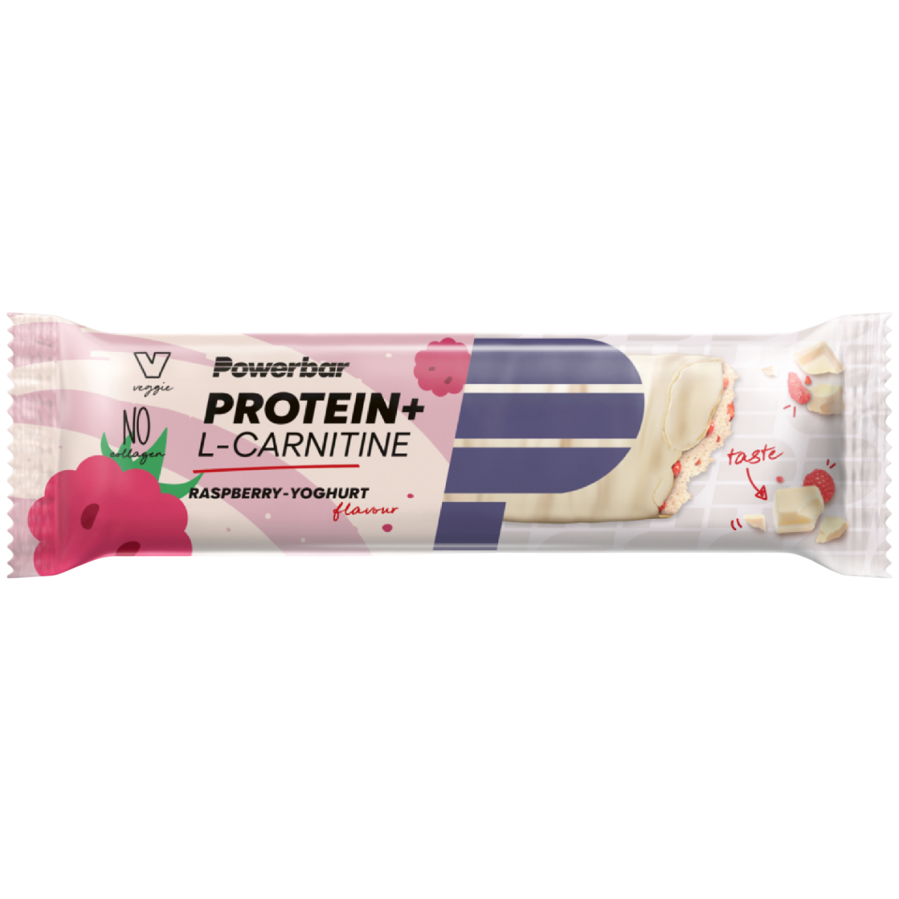 ProteinPlus L-Carnitine Raspberry Framboesa 35g 200 mg de L-carnitina por barra sem aspartame Vegan Cologne List