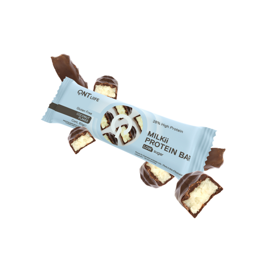 QNT Milkii Protein Bar Low Sugar Coconut flakes 60g
sem glúten
alto teor de proteína
baio teor de açúcar