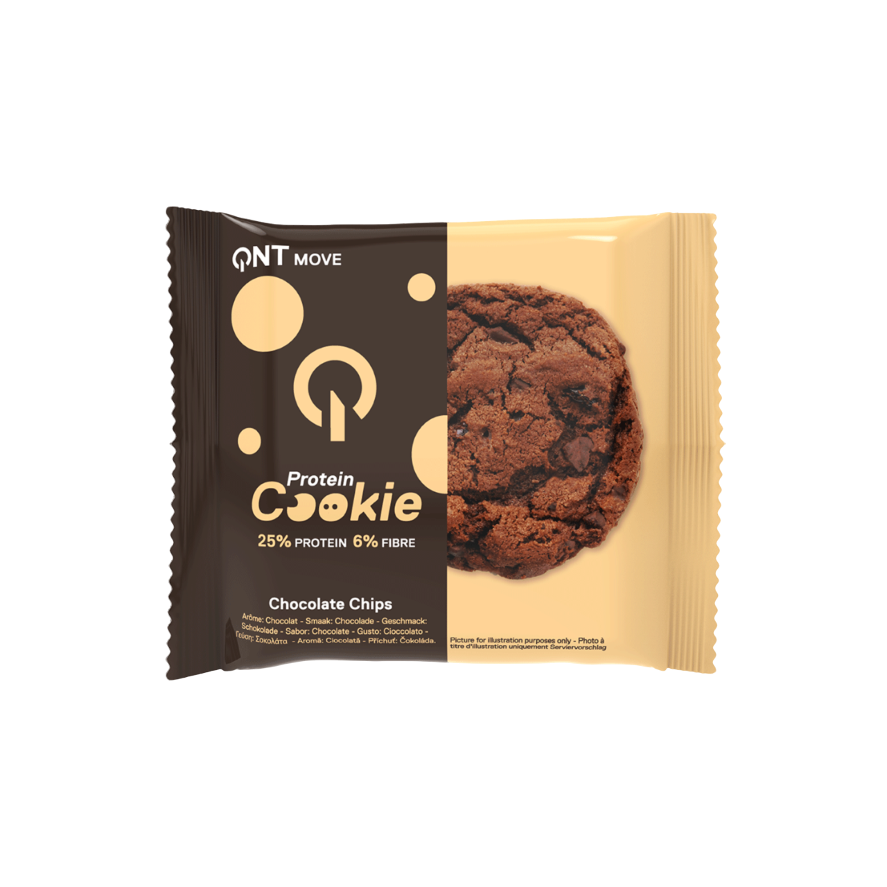 QNT Protein Cookie Chocolate Chips 60g
25% Protein
High Protein
High Fiber