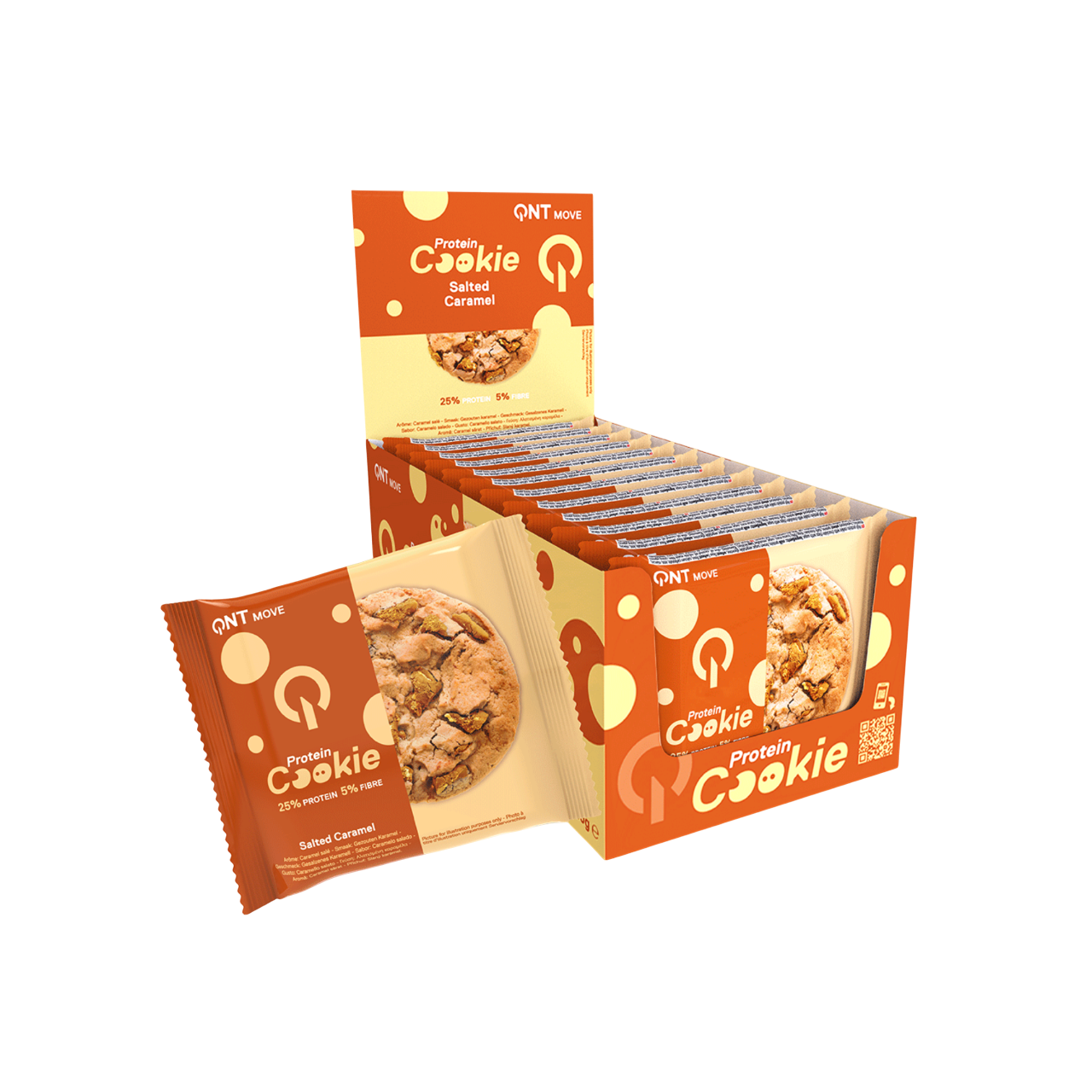 QNT Protein Cookie Salted Caramel 12x60g
25% Protein
High Protein
High Fiber