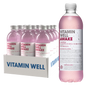 Vitamin Well AWAKE Framboesa 12x500ml vitamina D vitamina B12 ácido fólico sistema imunitário minerais extratos de frutas frutose cafeína (15mg/100ml) 