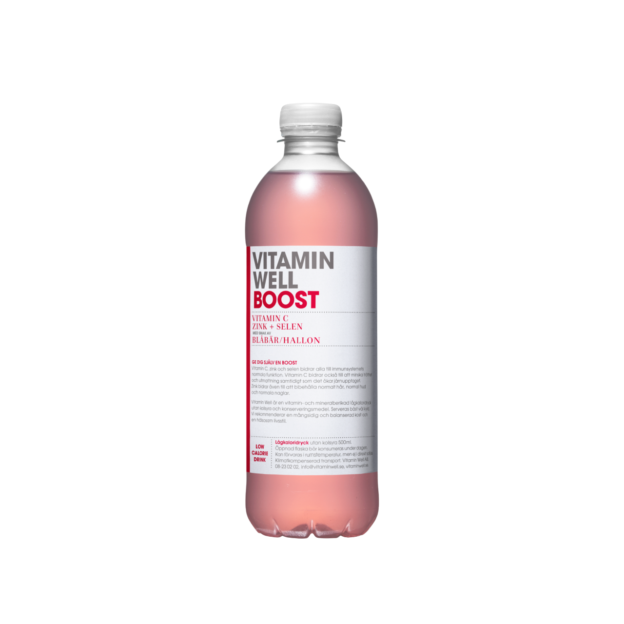 Vitamin Well BOOST Mirtilo/Framboesa 500ml Vitamina C Zinco Selénio extratos de frutas minerais frutose sistema imunitário 