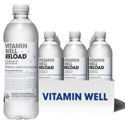 Vitamin Well RELOAD Lima/Limão 12x500ml Vitaminas B Vitaminas D Magnésio Zinco extratos de frutas minerais Frutose eletrolítico biotina vitamina B12 